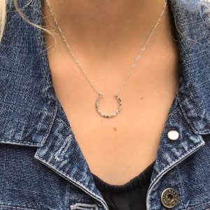 Open Circle Hammered Necklace
