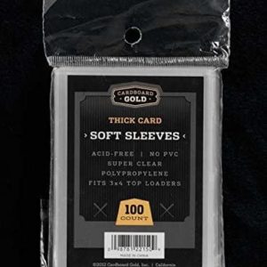 Protective Plastic Sleeves- Thick Cards 100 Ct