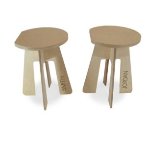 Set of 2 Personalized Wood Stools