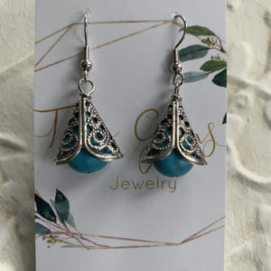Antique Silver Turquoise Earrings by Two Gems Jewelry