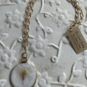 Round Floral Gold Pendant Necklace by Two Gems Jewelry