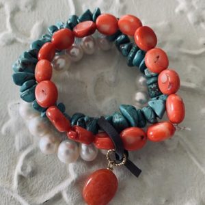 Triple Natural Stone Bracelet by Two Gems Jewelry