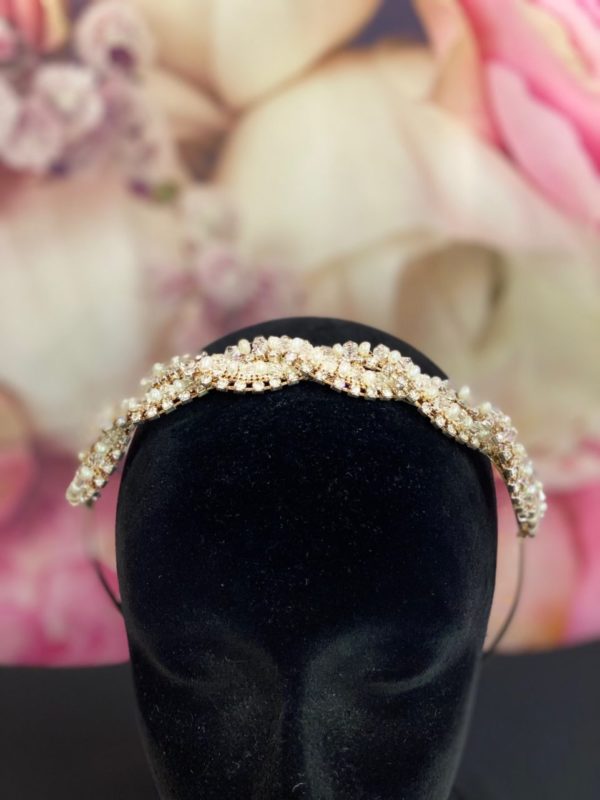 Gold, Silver & Pearl Headband E516SL