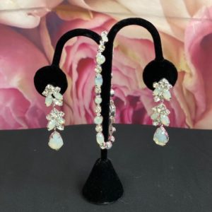 Opal Stone Earrings & Bracelet Set in Silver