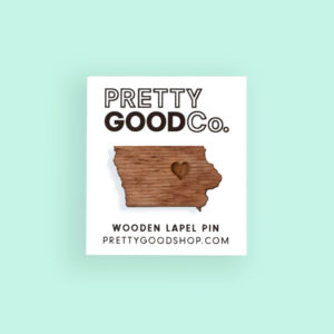 Iowa Wooden Lapel Pin