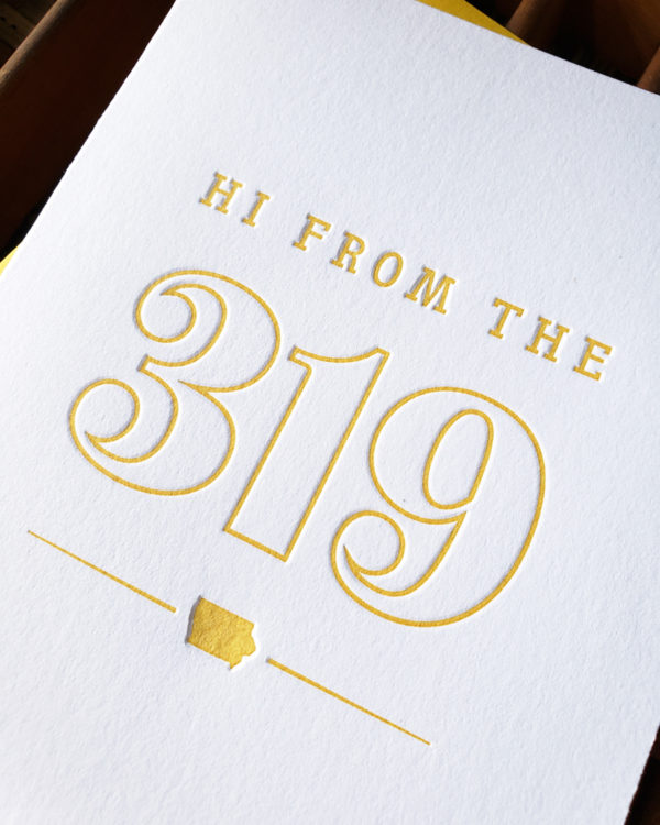 Hi from the 319 Letterpress Greeting Card