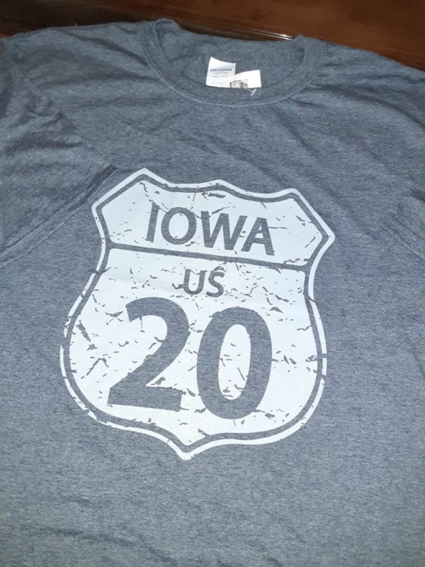 Historic US Route 20 Iowa Crew Neck T-Shirt