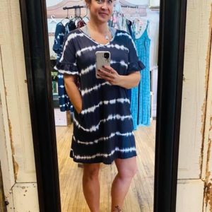 Woman’s Black & White Tie-Dye Dress