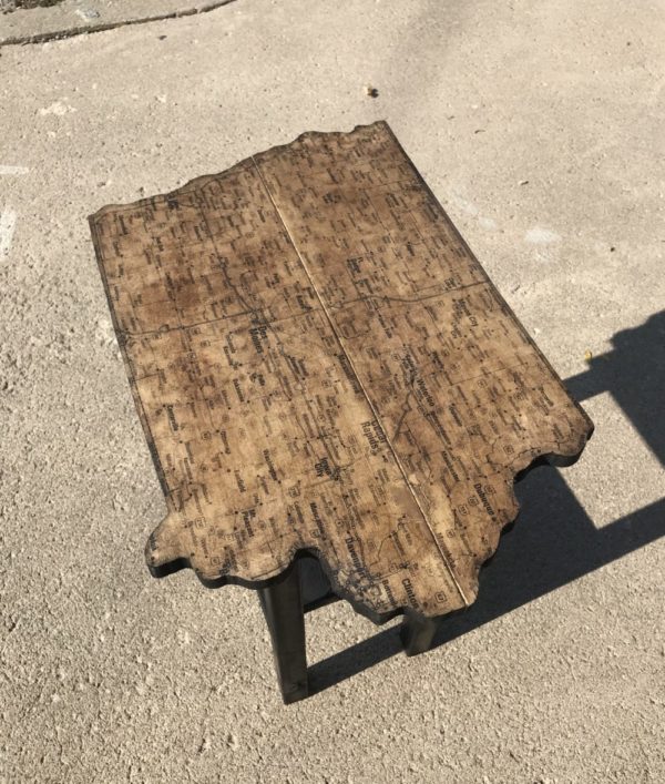 Iowa Map End Table