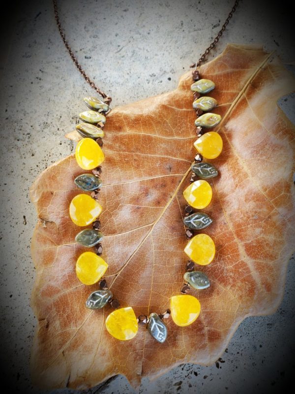 Bright colorful fall colored necklace