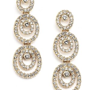 Gold Concentric Cubic Zirconia Earrings