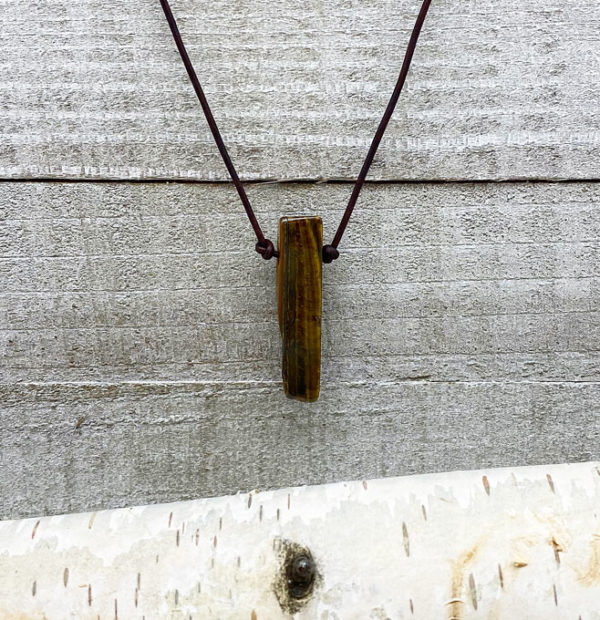 Tiger Eye Leather Necklace