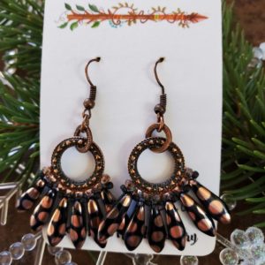 Black & Copper Earrings