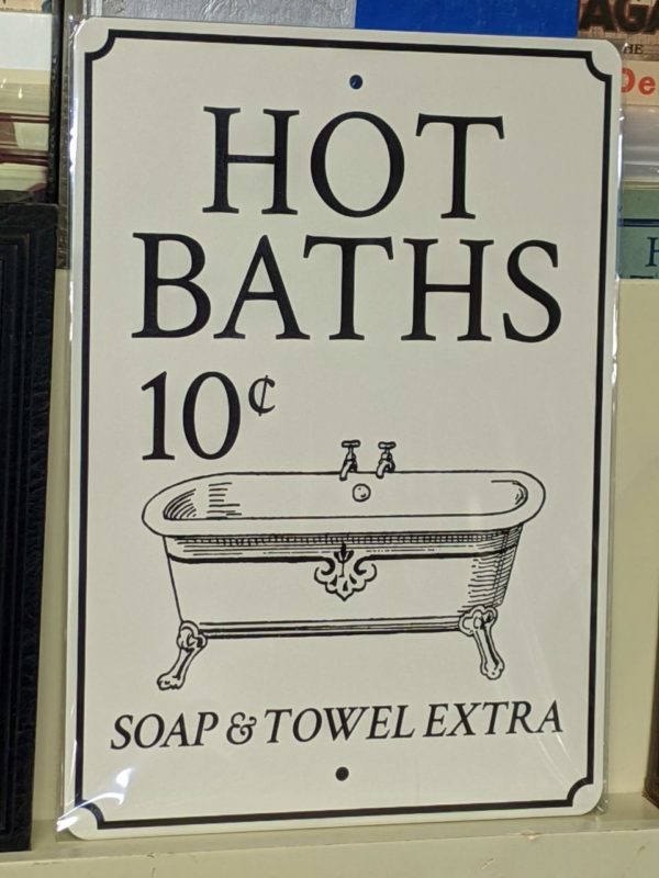 Hot Baths Tin Sign