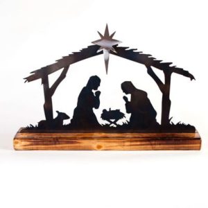 Wood & Metal Handcrafted Nativity