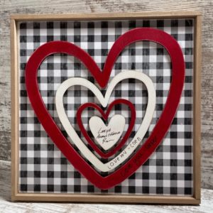 Personalized Engraved Hearts Wooden Sign