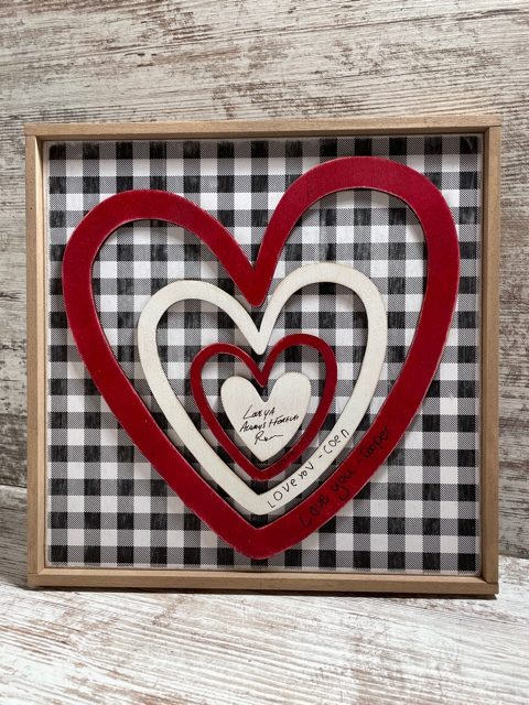 Personalized Engraved Hearts Wooden Sign