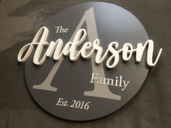 Personalized Wood Family Name Sign – Gray Tones