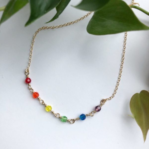 LGBQT+ Crystal Rainbow Necklace