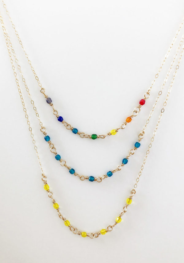 Crystal Chakra Rainbow Necklace