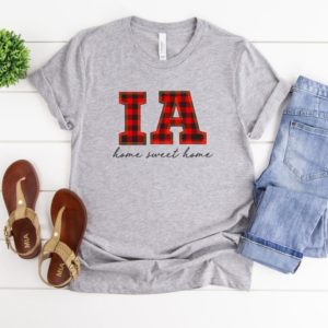 Buffalo Plaid Home Sweet Home Tee, Choose Your State