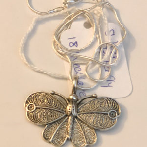 Silver Butterfly 18 Necklace