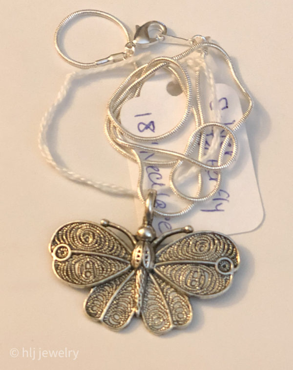Silver Butterfly 18 Necklace