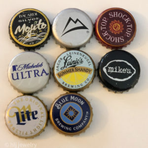 Set of 8 Bottlecap Magnets – Beer, Alcohol, Soda