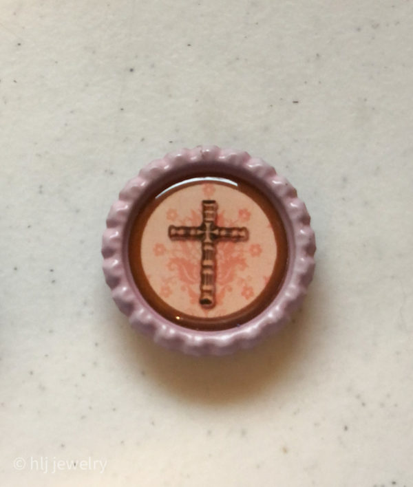 Set of 5 Cross Bottlecap Magnets