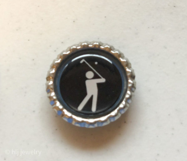 Set of 4 Sports Stick Figure Bottlecap Magnets – Basketball, Golf, Scuba Diving, Skiing