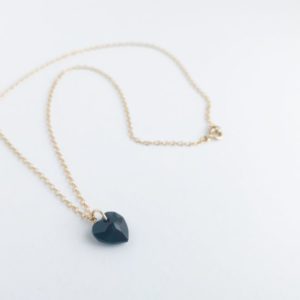 Black Heart Crystal Pendant Necklace