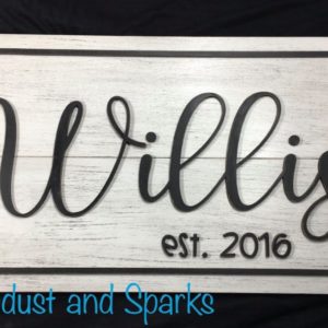 3D Family Name Wood Sign
