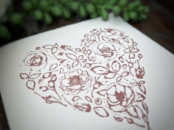 Jane Austen Heart Letterpress Card