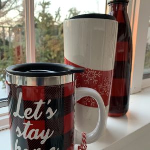 Let’s Stay Home – Buffalo Plaid Travel Mug
