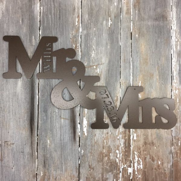 Mr & Mrs Metal Sign