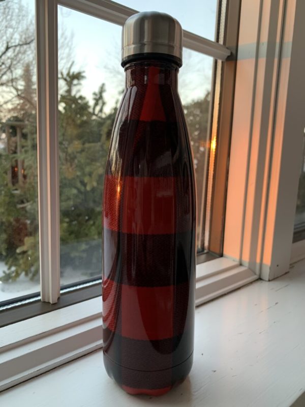 Red Buffalo Plaid Water Bottle