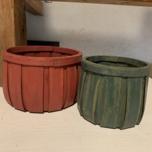 Red and Green Wooden Baskets