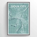 City Map Wall Decor – Sioux City, Ames, Omaha, Iowa City or Lincoln