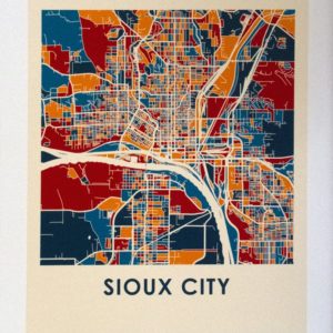 Decorative Sioux City Maps for Home Decor