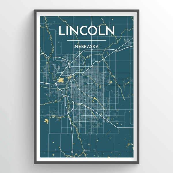 City Map Wall Decor – Sioux City, Ames, Omaha, Iowa City or Lincoln