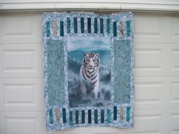White Siberian Tiger Quilt Kit