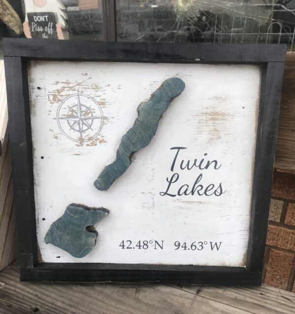 Twin Lakes Latitude/Longitude Sign