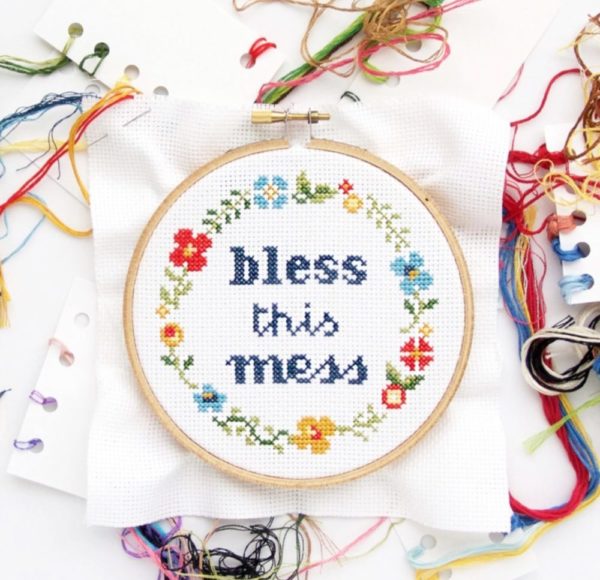 Bless This Mess Cross Stitch Kit