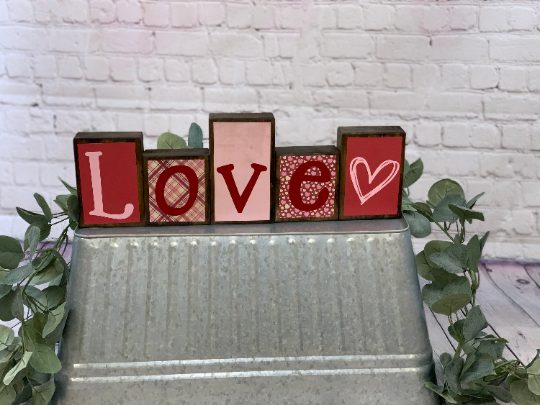 Love/Lucky Reversible Blocks | Valentines Day Decor | St. Patrick’s Day Decor