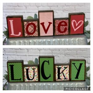 Love/Lucky Reversible Blocks | Valentines Day Decor | St. Patrick’s Day Decor | Farmhouse Blocks
