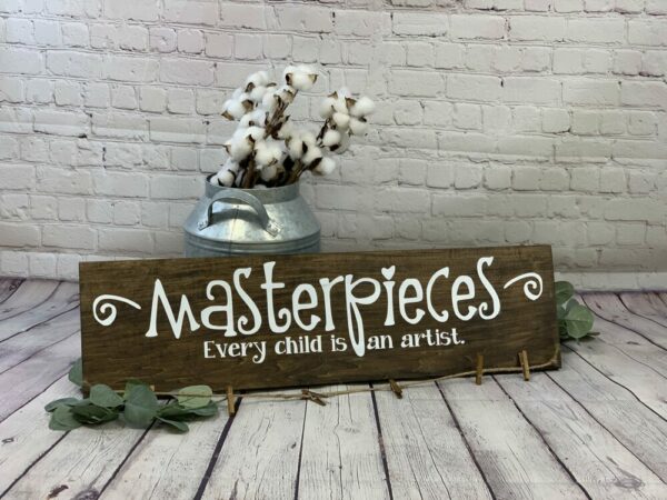 Masterpieces Every Child Is An Artist | Play Room Decor | Child’s Artwork Holder | Picture Holder