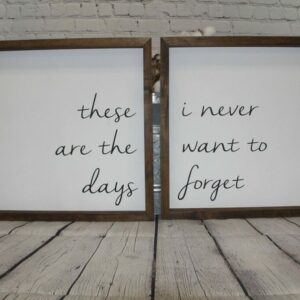 These are the days I never want to forget Farmhouse Set of 2 Signs