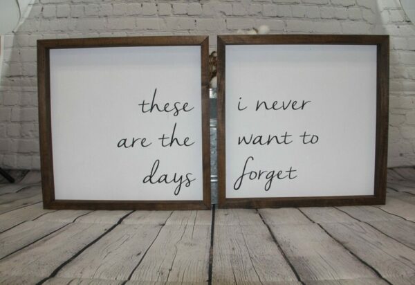 These are the days I never want to forget Farmhouse Set of 2 Signs