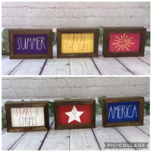 Summer/4th of July Reversible Farmhouse Set of 3 | 4th Of July  Decor | Patriotic Decor | Summer Decor | Reversible Holiday