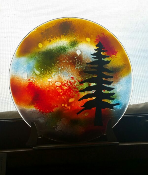 Small Pine Tree glasswork by Nancy Rasmussen